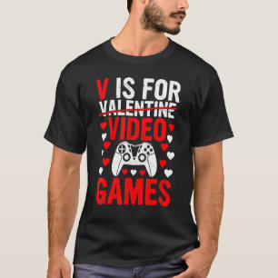 VはビデオゲームバレンタインデーおもしろいゲーマーB用 Tシャツ
