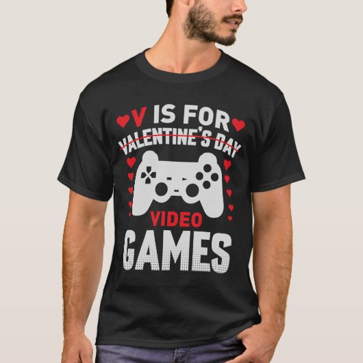 VはビデオゲームヴァレンティーンズデイゲーマーMens Bo Tシャツ (正面)