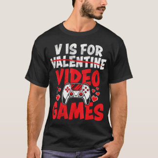 Vはビデオゲーム用おもしろいゲーマーボーイズValentines D Tシャツ