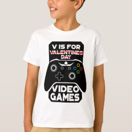 Vはビデオゲーム用おもしろいバレンタインのゲーマーT- Tシャツ