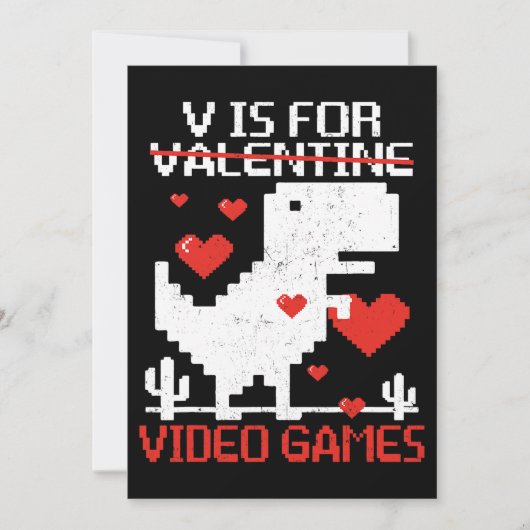 Vはビデオゲーム用おもしろい恐竜TレックスValentin 招待状 (正面)