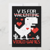 Vはビデオゲーム用おもしろい恐竜TレックスValentin 招待状 (裏面)