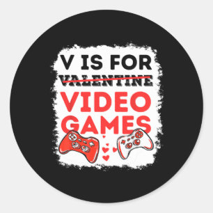 Vはビデオゲーム用Valentine Gamer Valentines Da ラウンドシール