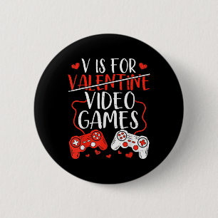 Vはビデオゲーム用Valentine Gamer Valentines Da 缶バッジ