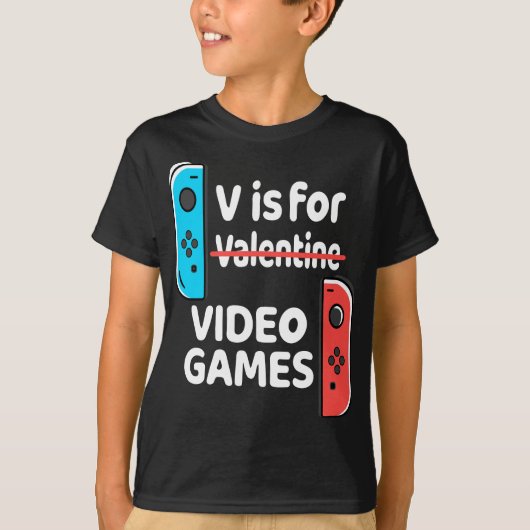 Vはビデオゲーム用Valentines Day おもしろい V-Day Ga Tシャツ (正面)