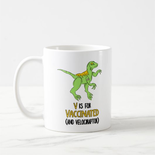 Vは予防接種とVelociraptor用 コーヒーマグカップ (左)