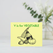 Vは野菜アルファベットフラッシュカード用 ポストカード (スタンド正面)