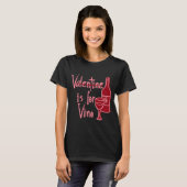 VはVinoワイングラスのボトルの署名ワインは私のVa Tシャツ (正面フル)