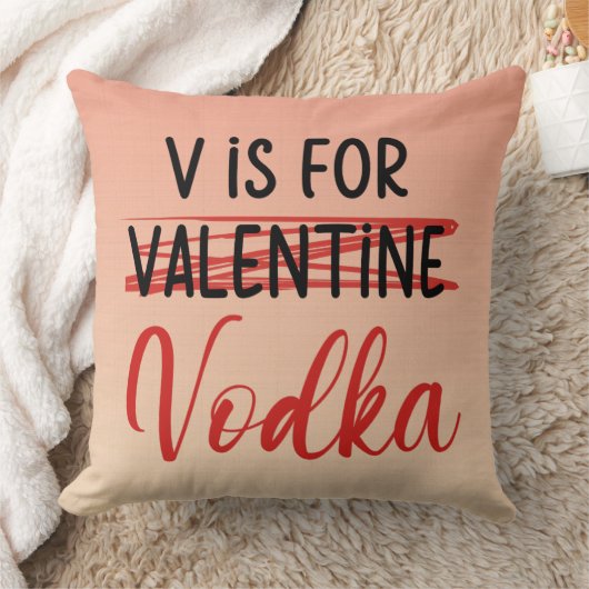 VはVodka Valentineピンクのパーソナライズ用グラデーション クッション (ブランケット)