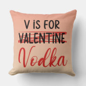 VはVodka Valentineピンクのパーソナライズ用グラデーション クッション (正面)