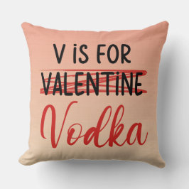 VはVodka Valentineピンクのパーソナライズ用グラデーション クッション