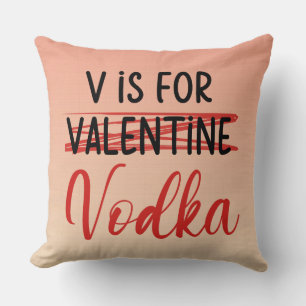 VはVodka Valentineピンクのパーソナライズ用グラデーション クッション