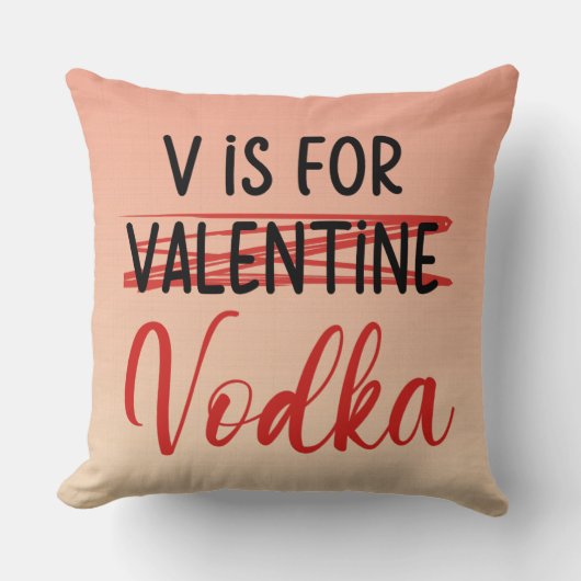 VはVodka Valentineピンクのパーソナライズ用グラデーション クッション (正面)