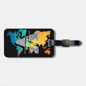 Vイニシャルパーソナライズされたシルバーモノグラムあなたの名前 ラゲッジタグ (裏面横)