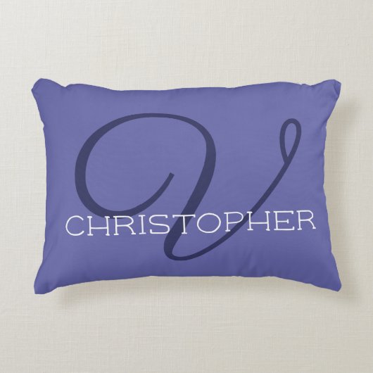 Vイニシャル カリグラフィー 名前 モノグラム アクセントクッション (正面)