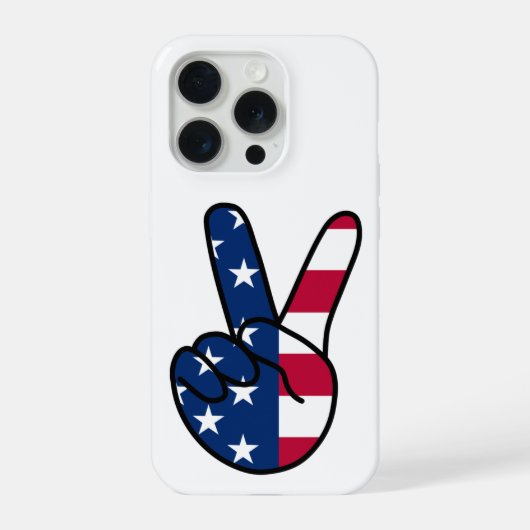 Vサイン アメリカ国旗 iPhoneケース (裏面)