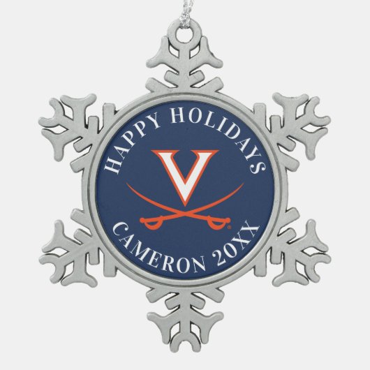 Vサベル スノーフレークピューターオーナメント (正面)