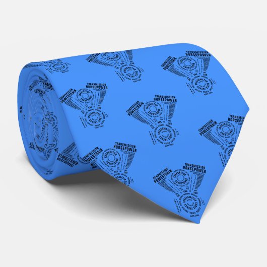 Vツインオートバイエンジンカリグラムワードアート ネクタイ (ロール)