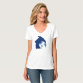 VネックTシャツのColliesWithoutBordersロゴ Tシャツ (正面フル)