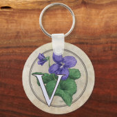 Vバイオリーブフラワーモノグラム キーホルダー (正面)
