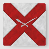 Vビクター水色航海の信号海上国旗 スクエア壁時計 (正面)