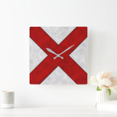 Vビクター水色航海の信号海上国旗 スクエア壁時計 (ホーム)