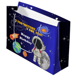  Vフォービクトリー Vフォーファン 宇宙飛行士の少年 誕生日  ラージペーパーバッグ