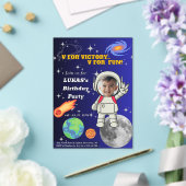 Vフォーヴィクトリー Vフォーエンジョイメント 宇宙飛行士の少年 誕生日 アクリル招待状 (インサイチュ (ウェディング))
