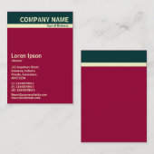 Vヘッダーバンド – ダークグリーン、クリーム、マルーン 名刺 (正面/裏面)