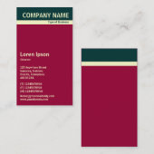 Vヘッダーバンド – ダークグリーン、クリーム、マルーン 名刺 (正面/裏面)