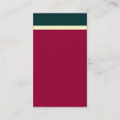 Vヘッダーバンド – ダークグリーン、クリーム、マルーン 名刺 (裏面)