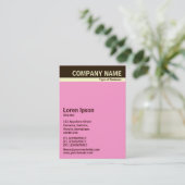 Vヘッダーバンド – ダークブラウン、クリーム、ピンクFF99CC 名刺 (スタンド正面)