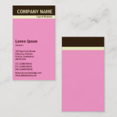 Vヘッダーバンド – ダークブラウン、クリーム、ピンクFF99CC 名刺 (正面/裏面)