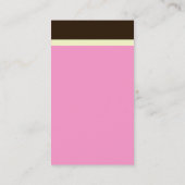 Vヘッダーバンド – ダークブラウン、クリーム、ピンクFF99CC 名刺 (裏面)