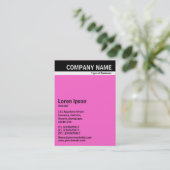 Vヘッダーバンド-ピンクFF66CCの黒 名刺 (スタンド正面)