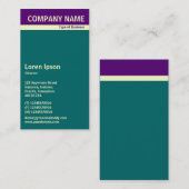 Vヘッダーバンド – 深い紫、クリームとティール（緑がかった色） 名刺 (正面/裏面)