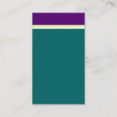 Vヘッダーバンド – 深い紫、クリームとティール（緑がかった色） 名刺 (裏面)