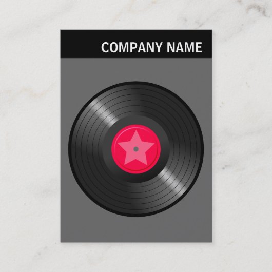 Vヘッダー – イメージ – LPレコード – グレー 名刺 (正面)