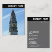 Vヘッダー – シティホール時計、カーディフ 名刺 (正面/裏面)