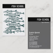 Vヘッダー – フィッシュスクール – ダークグリーン 名刺 (正面/裏面)