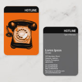 Vヘッダー – 写真 – ホットライン – オレンジ 名刺 (正面/裏面)