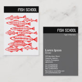 Vヘッダー – 魚の学校 – 赤 名刺 (正面/裏面)