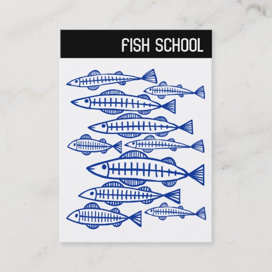 Vヘッダー – FISH SCHOOL – 海軍 名刺 (正面)