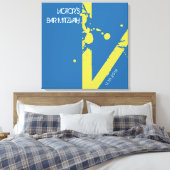 Vモノグラムイニシャルバーバルミツワーサインインボード キャンバスプリント (インサイチュ (寝室))