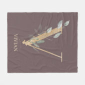 Vモノグラムフローラパーソナライズされたフリースブランケット フリースブランケット (正面(横))