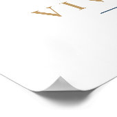 Vレターモノグラム名マルサラフローラ子供部屋 ポスター (角)