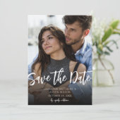 V写真はっきりしたモダン保存日 – 暗 招待状 (スタンド正面)