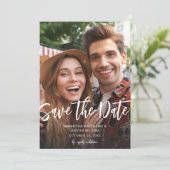 V写真モダン保存日はっきりした – 明るい 招待状 (スタンド正面)