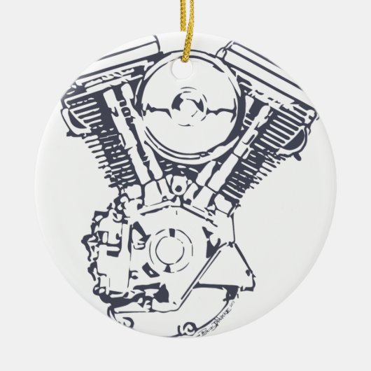 V対ハーレーの進化 セラミックオーナメント (正面)