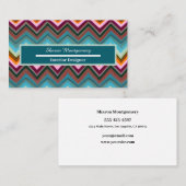 V形カラフルモダン状パターン 名刺 (正面/裏面)